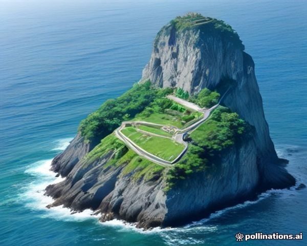 加勒比海域小圣詹姆斯岛（萝莉岛）鸟瞰全景，翠绿植被覆盖的私人岛屿四面环海，远处可见蓝色天际与白色沙滩，画面色调深沉庄重
